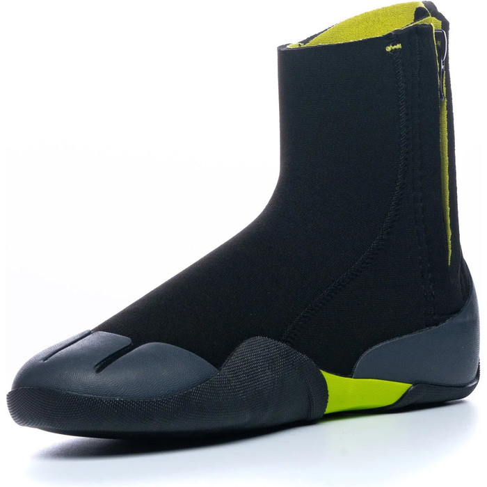 2024 C-Skins Junior Legend 5mm Zipped Round Toe Wetsuit Boots C-BOLE5JZ - Black / Flash Green / Charcoal